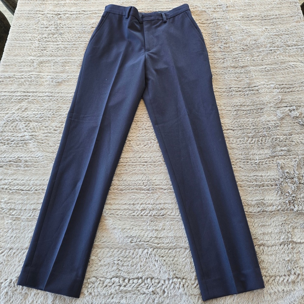 Brooks Brothers Boys Navy Blue Stretch Dress Pants Flat Front Trousers Size 12R